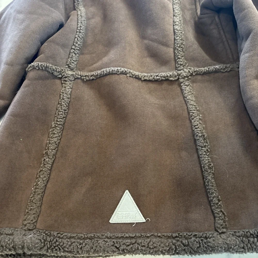 VTG LL Bean Faux Shearling Coat Little Girls 6X/7‎ Dark Brown Adorable Cozy EUC